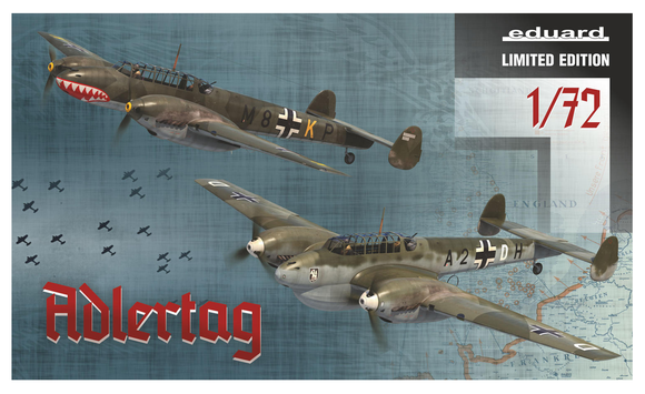 Eduard 02132, Adlertag Messerscmitt Bf 110C/D Limited Edition. 1:72 Scale