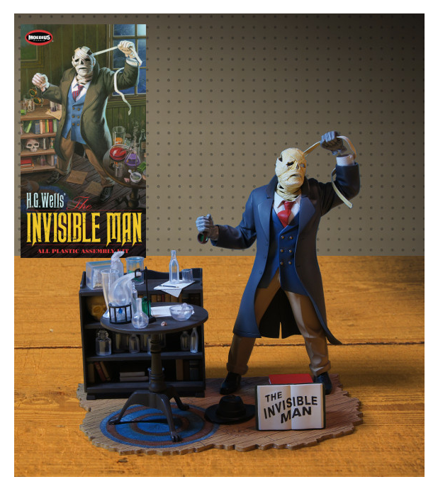 The Invisible Man 1/8 Scale Model Kit BY MOEBIUS MODELS MIB – Fun Box  Monster Emporium