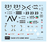 Academy 13430 - USMC M1A1 Abrams Tank, Aus Decals, Scale 1:72