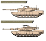 Academy 13430 - USMC M1A1 Abrams Tank, Aus Decals, Scale 1:72