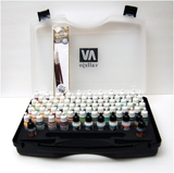 70174 Vallejo Panzer Aces Colour 72 Basic Colour Bottles in Case with 3 Brushes