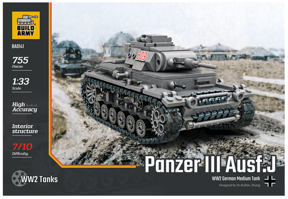 BA0141  Panzer III Ausf C German Tank. Scale 1:33