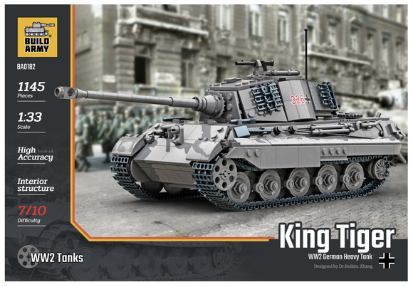 BA0182 King Tiger II WW II German Tank. Scale 1:33