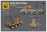 BA0234C. Sd.Kfz. 234/2 Camo Puma WW2 German Armoured Vehicle. Scale 1:33