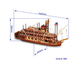 OcCre 14003 Steamboat Mississippi. Wooden Model Ship Scale 1:80