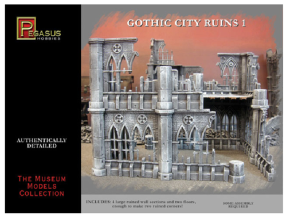 Pegasus 4930. Gothic City Ruins Set 1. Scale 28mm