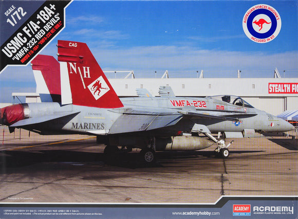 Academy 12520 - USMC F/A-18A, VMFA-232 Red Devils, AUS Decals, 1:72 Scale