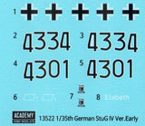 Academy 13522 German StuG IV, Sd.Kfz.167 "Ver Early". Scale 1:35