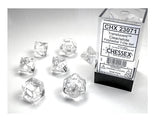 Chessex CHX23071 RPG Dice Set Translucent Clear White 7 pc