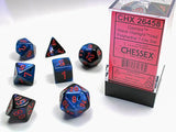 Chessex CHX26458 RPG Dice Set Gemini Starlight Black with Red 7 pc