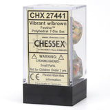 Chessex CHX27441 RPG Dice Set Festive Vibrant Brown 7 pc