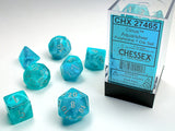 Chessex CHX27465 RPG Dice Set Cirrus Aqua Silver 7 pc