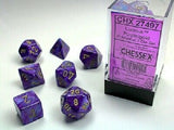 Chessex CHX27497 RPG Dice Set Lustrous Purple Gold  7 pc