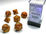 Chessex CHX27503 RPG Dice Set Glitter Gold/Silver 7 pc