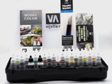 70173 Vallejo Model Colour 72 Military Colour Bottles in Case with 3 Brushes. FREE POSTAGE