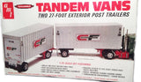 AMT1132 - Double Header, Two Complete 27 foot Trailer Vans, 1:25 Scale FREE Postage