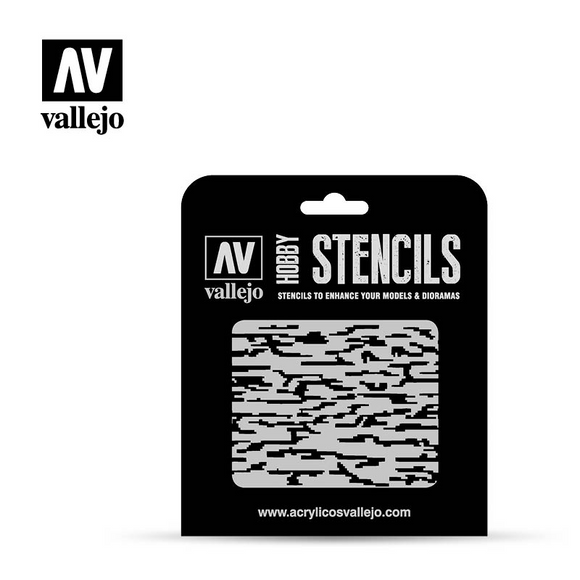 Vallejo Stencils - Camouflage - Pixelated Modern Camo. ST-CAM004