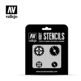 Vallejo Stencils - Sci Fi & Fantasy - Gear Markings. ST-SF001