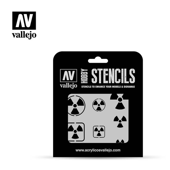 Vallejo Stencils - Sci Fi & Fantasy - Radioactivity Signs. ST-SF005