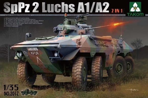 Takom 2017, Bundeswehr SpPz2 Luchs A1/A2. 2 in 1 Kit. Scale 1:35