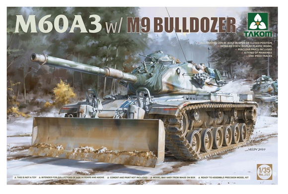 Takom 2137, M60A3 with M9 Bulldozer. Scale 1:35