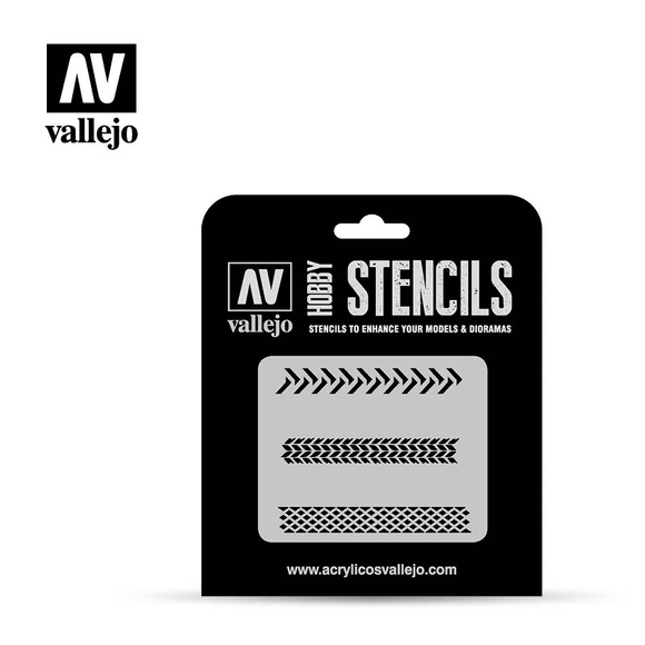 Vallejo Stencils - Texture Effects - Tyre Markings. ST-TX002