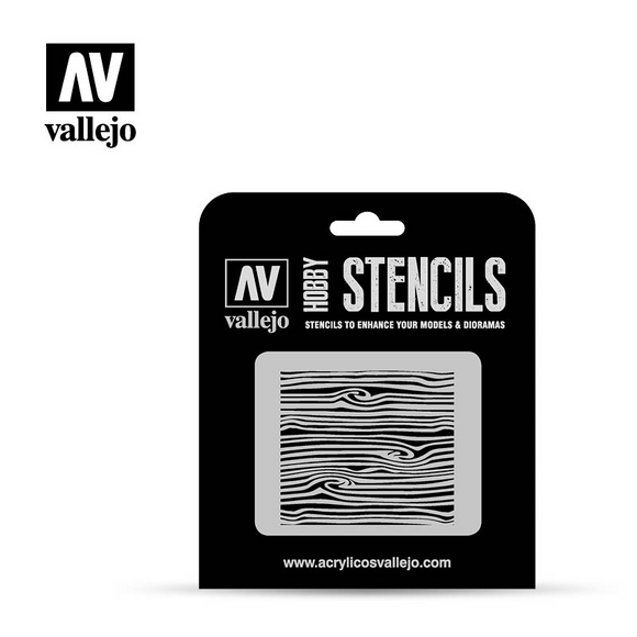 Vallejo Stencils - Texture Effects - Wood Texture No.2. ST-TX007